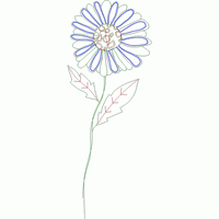 彩色刺绣雏菊图案 免费花样