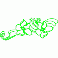 绿色花卉刺绣图案 免费花样