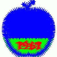 蓝色苹果徽章图案 免费花样