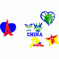 世界地标与国家象征刺绣图案 免费花样