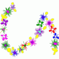 彩色花朵组成的字母M 免费花样