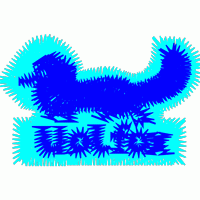 蓝色狐狸徽章图案 狐狸