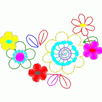 彩色花朵刺绣图案 免费花样