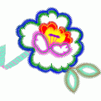 彩色刺绣花朵图案 免费花样