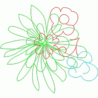 免费花样下载区,彩色线描花卉图案 免费花样