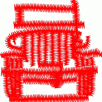 免费花样下载区,红色刺绣汽车前脸图案 吉普车  logo free