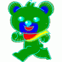 免费花样下载区,绿色卡通熊形象 小熊