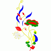 彩色花卉刺绣图案 窗帘大花图案图案