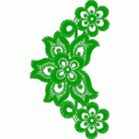 绿色刺绣花卉图案 水溶图案图案