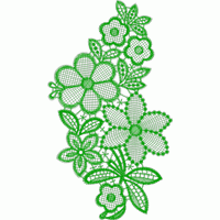 绿色蕾丝花卉刺绣图案 水溶花图案图案_图案