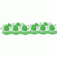 绿色刺绣花边图案 连续的图案图案_窗帘_家