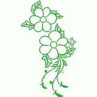 绿色刺绣花卉图案 飘逸的花朵图案图案
