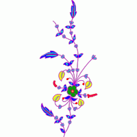 彩色刺绣花卉图案 大花_三角针法_免费图案