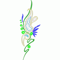 彩色花卉刺绣图案 牛仔裤图案图案