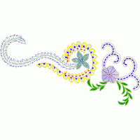彩色刺绣花卉图案设计 抽象休闲裤图案图案