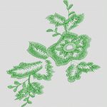 绿色刺绣植物图案 简单小花样
