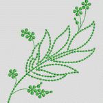 绿色植物刺绣图案 简单小花样