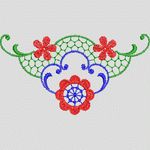 彩色刺绣花卉图案 简单小花样
