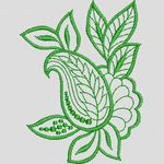 绿色刺绣花卉图案 简单小花样