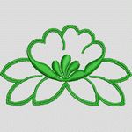 绿色莲花刺绣图案 简单小花样