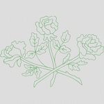 绿色绣线玫瑰花图案 简单小花样