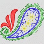 刺绣佩斯利花纹图案 简单小花样