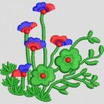 彩色花卉刺绣图案 简单小花样