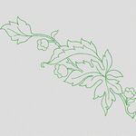 绿色植物刺绣图案 简单小花样