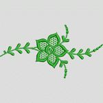 绿色刺绣花卉图案 简单小花样
