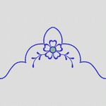 蓝色刺绣花卉图案 简单小花样