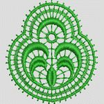 绿色蕾丝花边图案 简单小花样