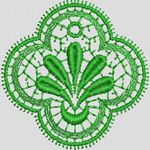 绿色蕾丝花边图案 简单小花样