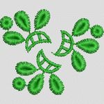 绿色刺绣叶片图案 简单小花样