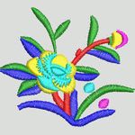 彩色刺绣花卉图案 简单小花样