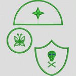 绿色刺绣徽章图案集合 简单小花样