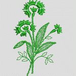 绿色植物刺绣图案 简单小花样