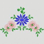 彩色花卉刺绣图案 简单小花样