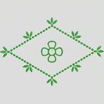 绿色花卉刺绣图案 简单小花样