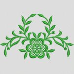绿色植物刺绣图案 简单小花样