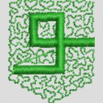 绿色像素化数字九图案 简单小花样