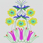 彩色花卉刺绣图案 简单小花样