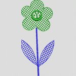网格花朵刺绣图案 简单小花样