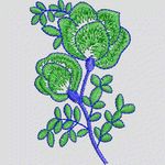 绿色植物刺绣图案 简单小花样