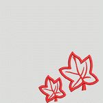 红色枫叶刺绣图案 简单小花样