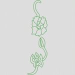 绿色珠链花卉图案 简单小花样