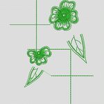 绿色刺绣花卉图案设计图 简单小花样
