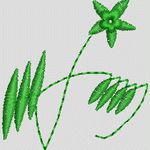 绿色植物刺绣图案 简单小花样