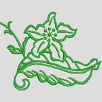 绿色花卉刺绣图案 简单小花样