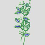 绿色植物刺绣图案 简单小花样