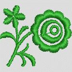 绿色植物刺绣图案 简单小花样